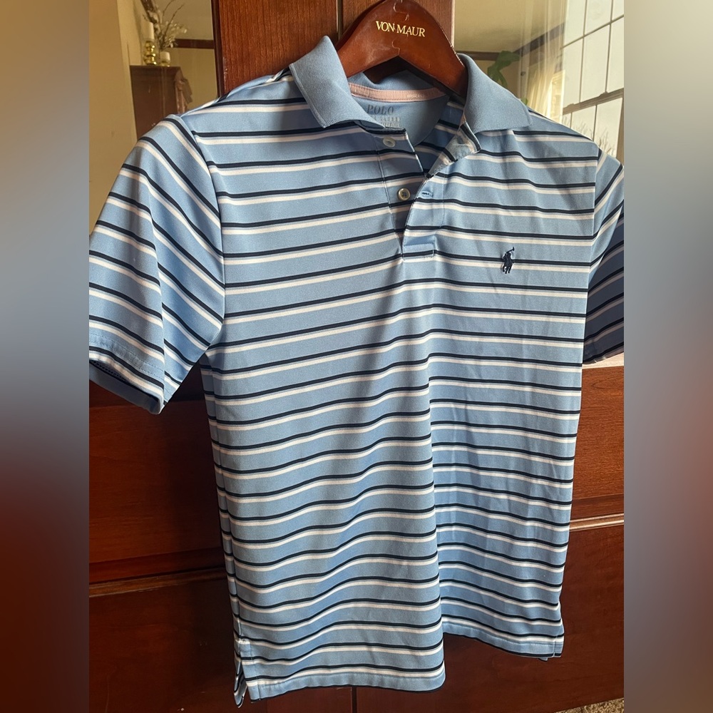 Ralph Lauren kids Light Blue Navy White Striped Polo